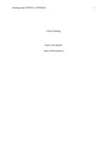 Critical Thinking CRITICAL THINKING PAPER  INSTRUCTIONSBefore