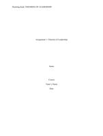 Leadership & Conflict Resolution Assignment 1: Theories of  LeadershipDue
