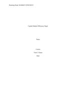 Capital Market Efficiency Paper Capital Market Efficiency  Paper?Purpose